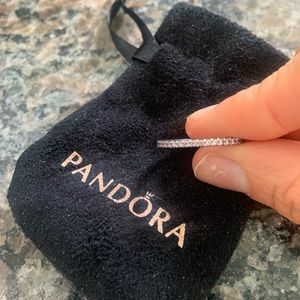 Pandora Stackable Pink Channel Band Sterling Silver Ring